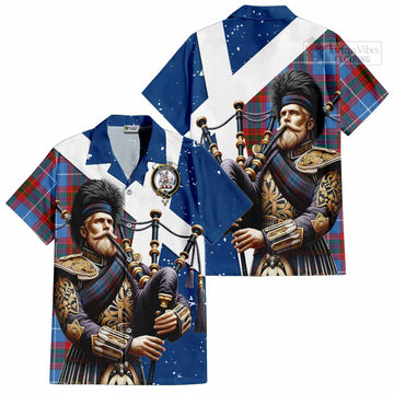 Trotter Tartan Hawaiian Shirt with Family Crest Scottish Bagpiper Vibes Kid - Tartan Vibes Clothing