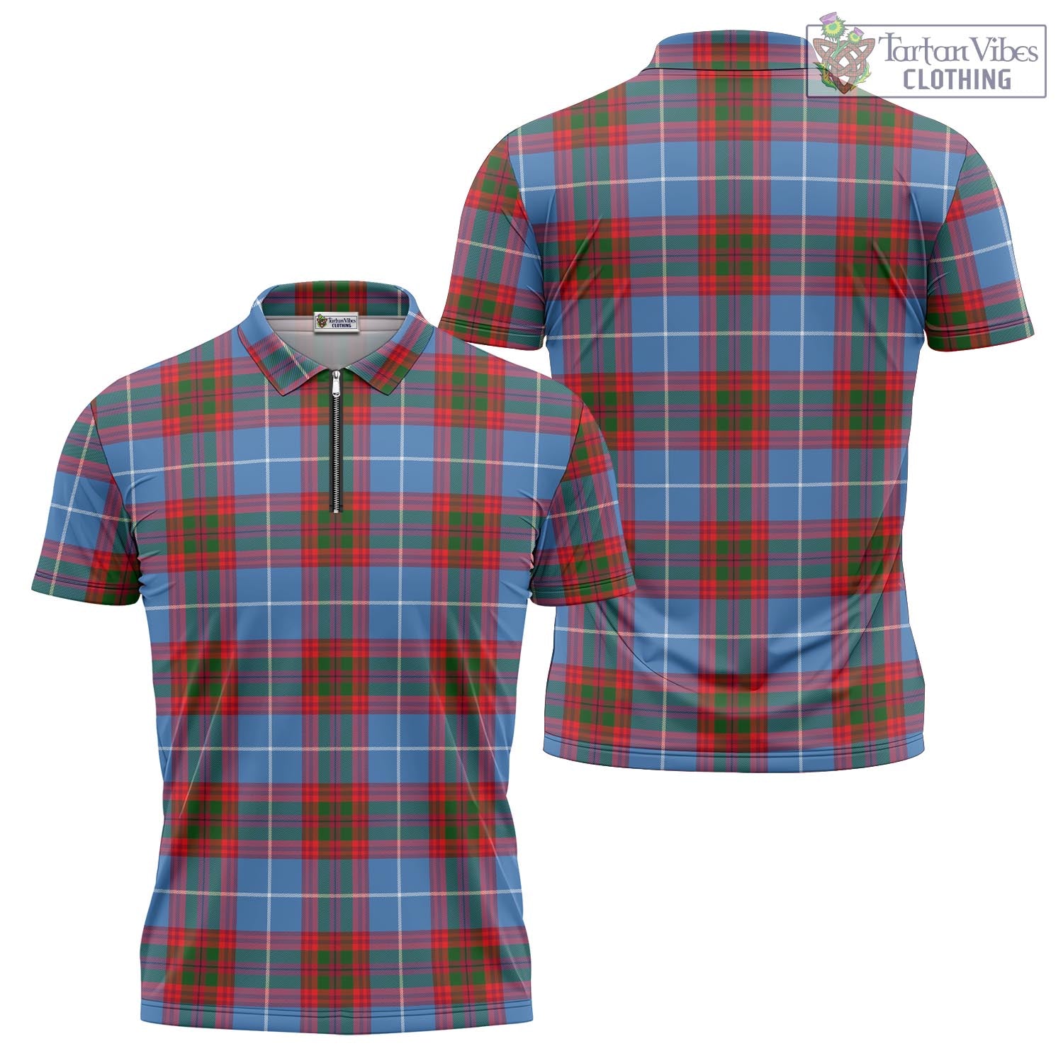 Trotter Tartan Zipper Polo Shirt Unisex - Tartan Vibes Clothing