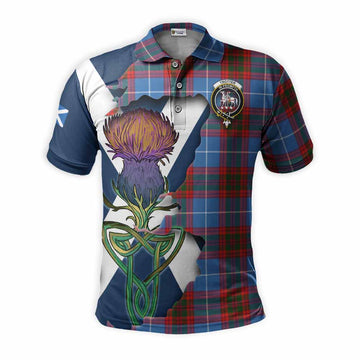 Tartan Vibes Clothing Trotter Tartan Family Crest Polo Shirt Scottish Thistle Celtic Inspired