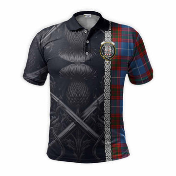 Trotter Tartan Polo Shirt with Family Crest Cross Sword Thistle Celtic Vibes Kid - Tartan Vibes Clothing