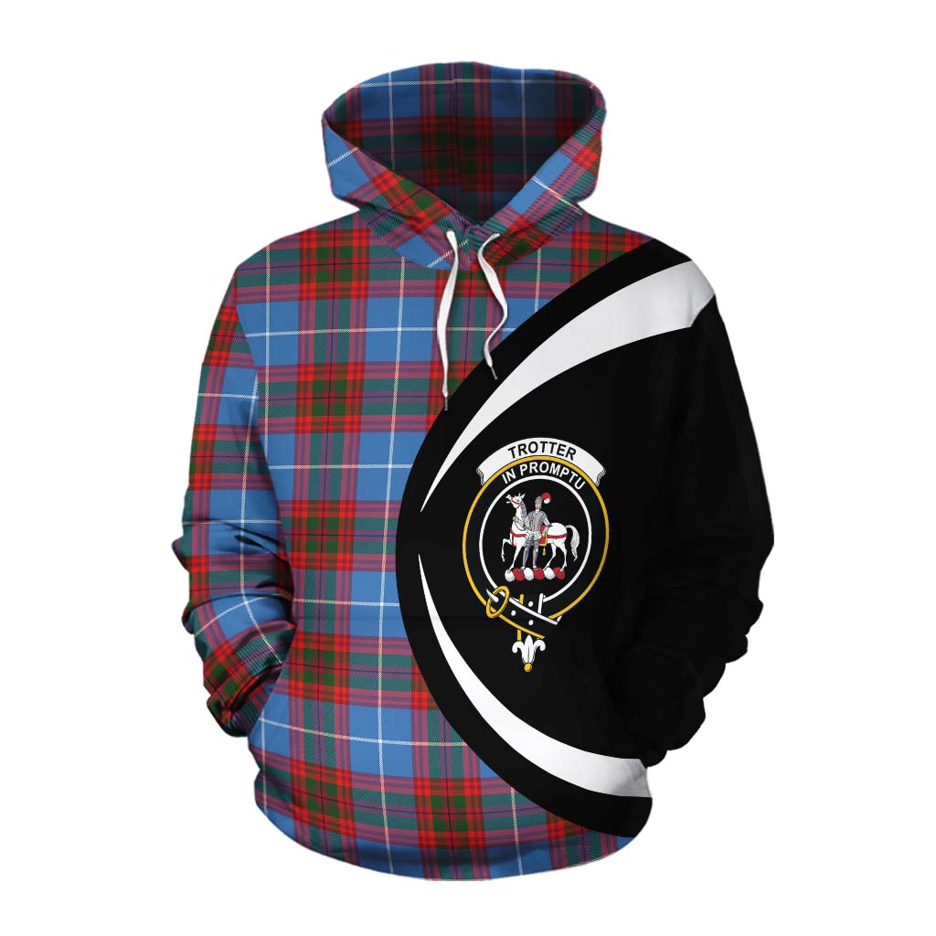Trotter Tartan Cotton Hoodie with Family Crest Circle Style Pullover Hoodie XS - Tartan Vibes Clothing