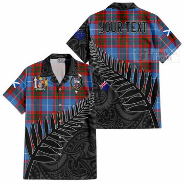 Trotter Crest Tartan Hawaiian Shirt with New Zealand Silver Fern Half Style Kid - Tartan Vibes Clothing