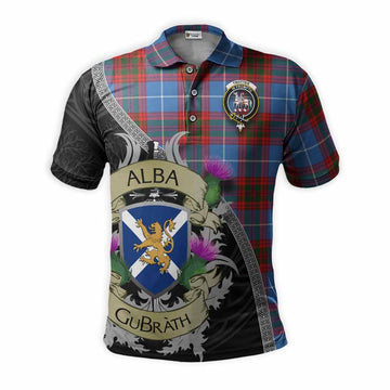 Tartan Vibes Clothing Trotter Tartan Family Crest Polo Shirt Lion Rampant Royal Thistle Shield Celtic Inspired