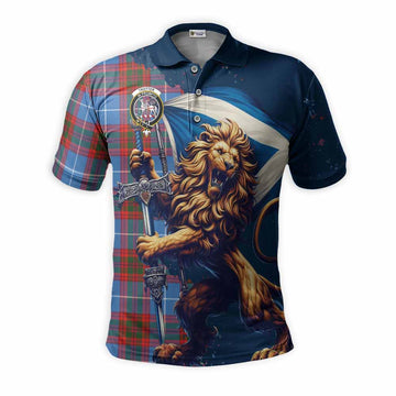 Trotter Tartan Family Crest Men's Polo Shirt with Scottish Majestic Lion Kid - Tartan Vibes Clothing