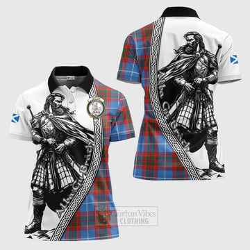 Trotter Tartan Clan Crest Women's Polo Shirt with Highlander Warrior Celtic Style Women - Tartan Vibes Clothing