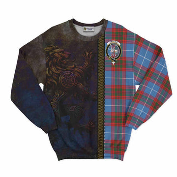 Trotter Tartan Family Crest Sweatshirt Alba Gu Brath Be Brave Lion Ancient Style Unisex - Tartan Vibes Clothing