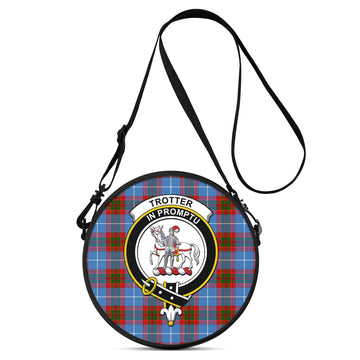 Trotter Tartan Round Satchel Bags with Family Crest One Size 9*9*2.7 inch - Tartan Vibes Clothing