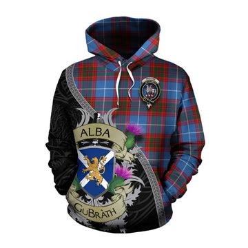 Trotter Tartan Family Crest Cotton Hoodie Lion Rampant Royal Thistle Shield Celtic Inspired Pullover Hoodie XS - Tartan Vibes Clothing