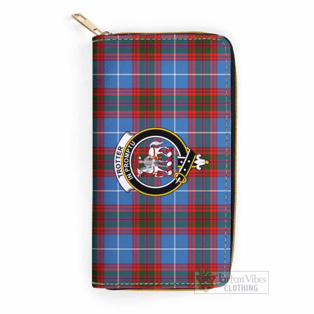 Trotter Tartan Women's Leather Wallet with Family Crest One Size 19.7*10.5*3.5 cm - Tartan Vibes Clothing