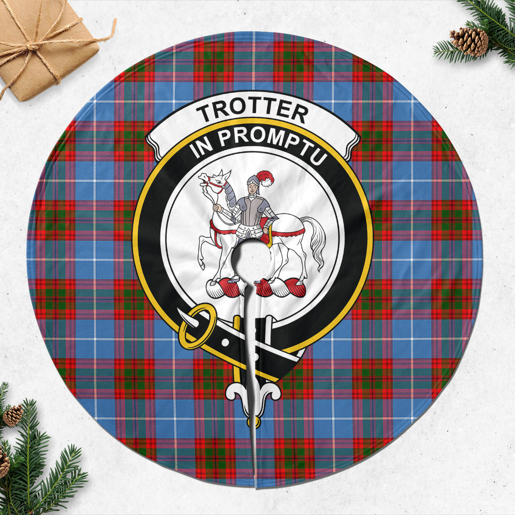 Trotter Tartan Christmas Tree Skirt with Family Crest 47*47 inch - Tartan Vibes Clothing