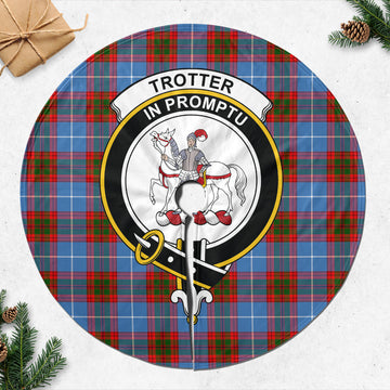 Trotter Tartan Christmas Tree Skirt with Family Crest 47*47 inch - Tartan Vibes Clothing