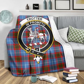 Trotter Tartan Blanket with Family Crest X-Large 59 x 79 inches 150 x 200 cm - Tartan Vibes Clothing