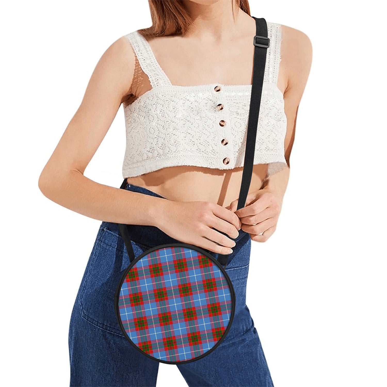 Trotter Tartan Round Satchel Bags One Size 9*9*2.7 inch - Tartan Vibes Clothing