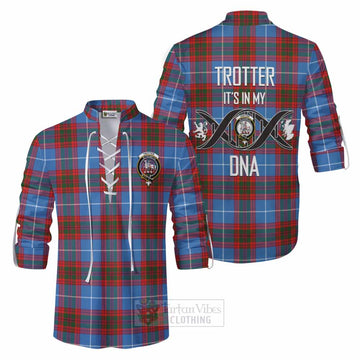 Trotter Tartan Ghillie Kilt Shirt with Family Crest DNA In Me Style Men - Tartan Vibes Clothing