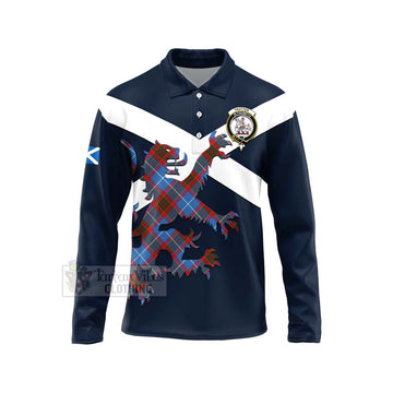Trotter Tartan Lion Rampant Long Sleeve Polo Shirt Proudly Display Your Heritage with Alba Gu Brath and Clan Name Unisex - Tartan Vibes Clothing