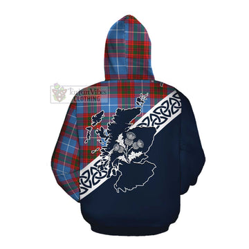 Trotter Tartan Cotton Hoodie Featuring Thistle and Scotland Map Pullover Hoodie - Tartan Vibes Clothing