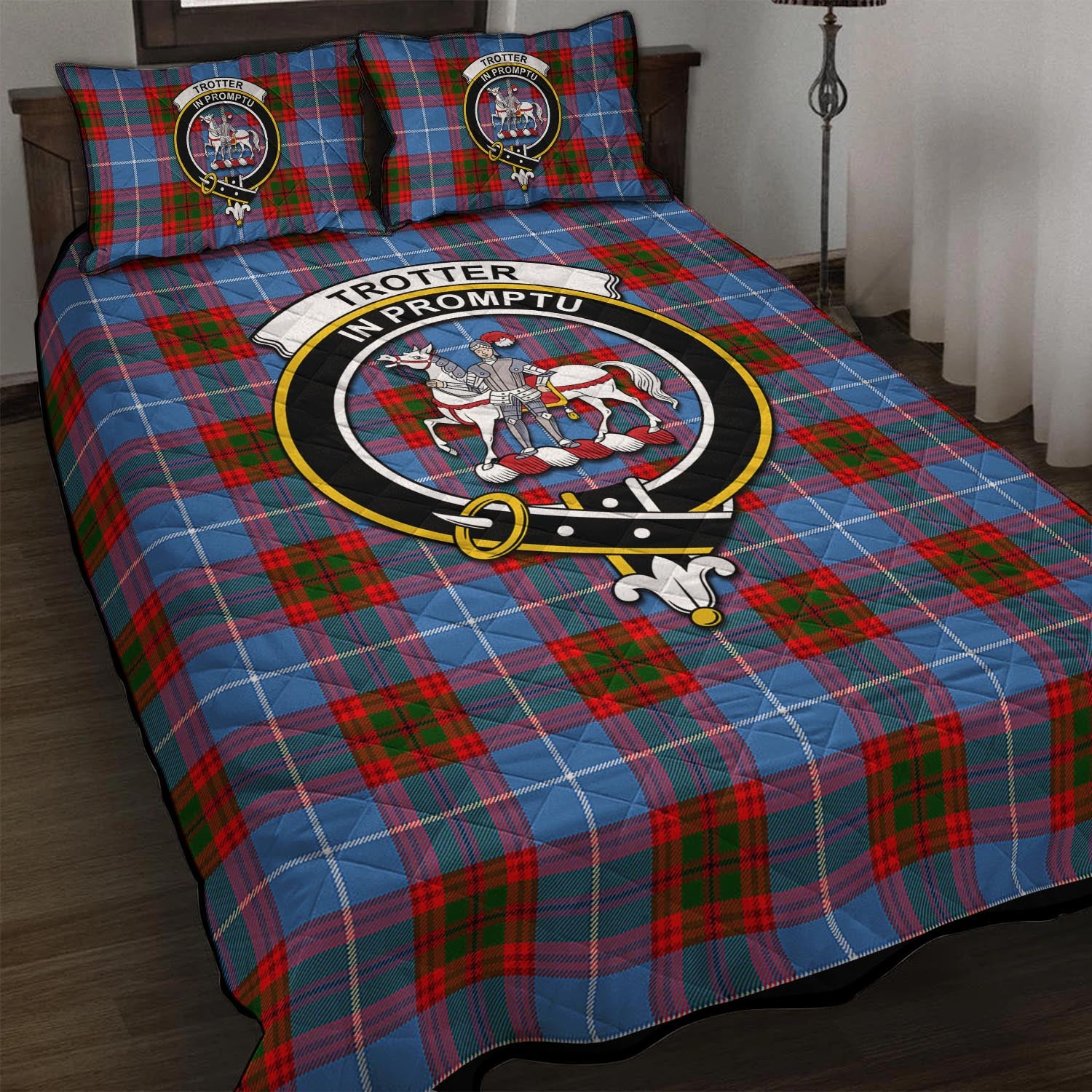 Trotter Tartan Quilt Bed Set with Family Crest - Tartan Vibes Clothing