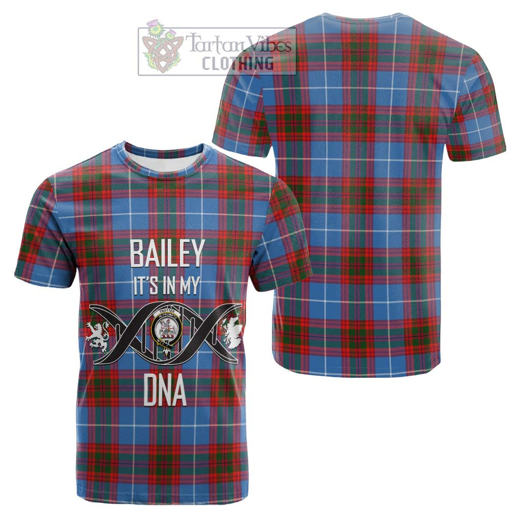 Tartan Vibes Clothing Trotter Tartan Cotton T-shirt with Family Crest DNA In Me Style
