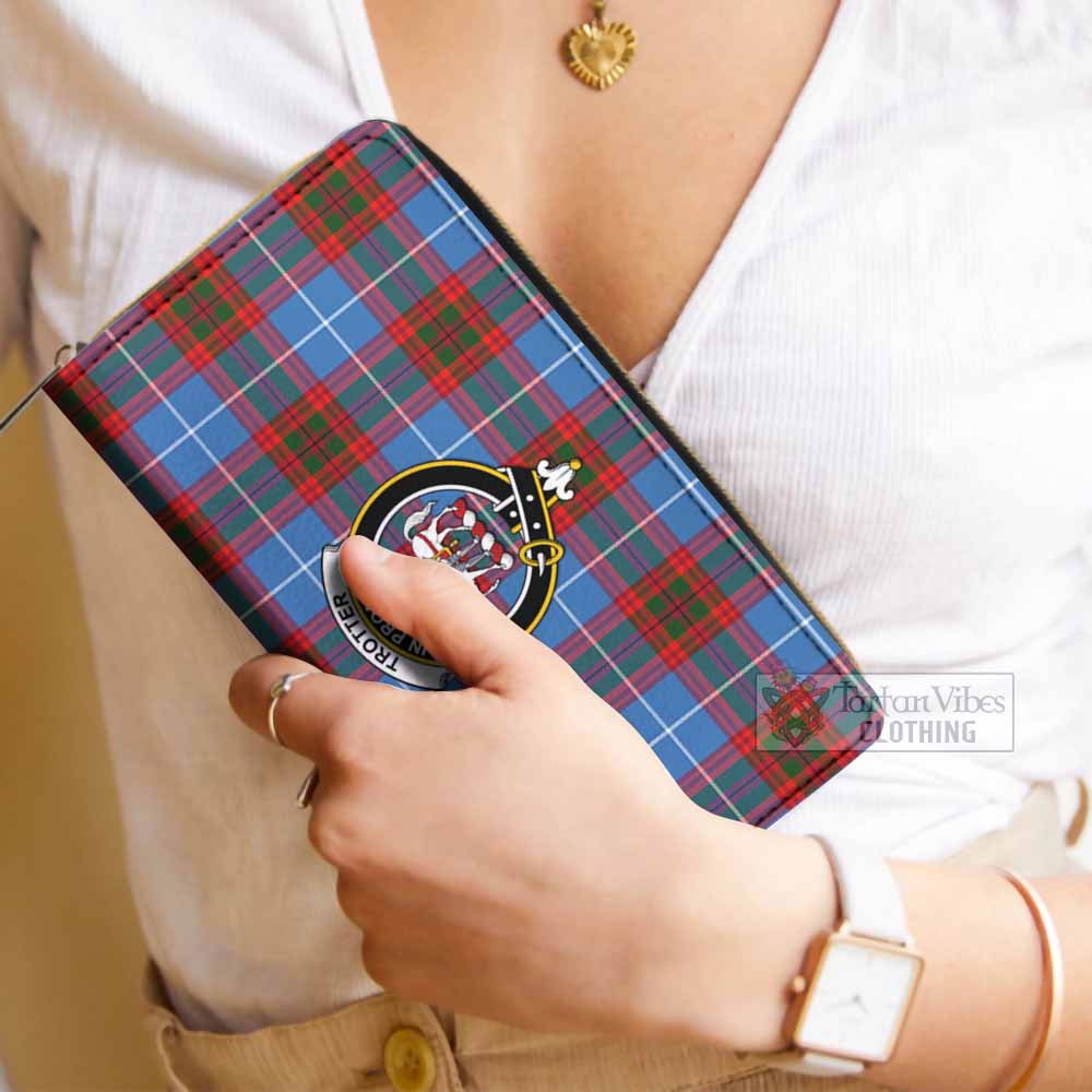 Trotter Tartan Women's Leather Wallet with Family Crest - Tartan Vibes Clothing