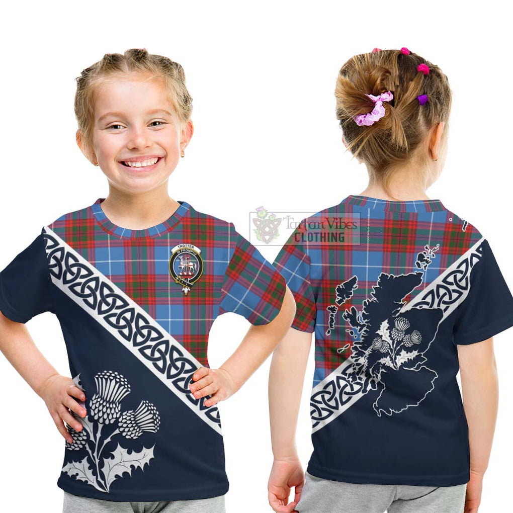 Trotter Tartan Kid T-Shirt Featuring Thistle and Scotland Map - Tartan Vibes Clothing