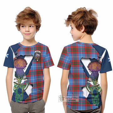 Tartan Vibes Clothing Trotter Tartan Family Crest Kid T-Shirt Scottish Thistle Celtic Inspired