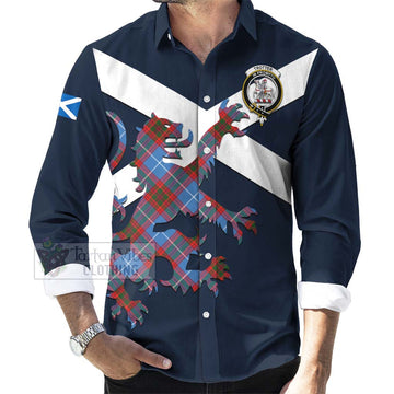 Trotter Tartan Lion Rampant Long Sleeve Button Shirt Proudly Display Your Heritage with Alba Gu Brath and Clan Name Men's Shirt - Tartan Vibes Clothing