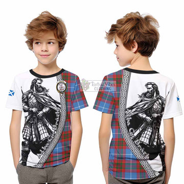 Trotter Tartan Clan Crest Kid T-Shirt with Highlander Warrior Celtic Style - Tartan Vibes Clothing