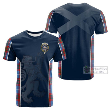 Trotter Tartan Cotton T-shirt with Family Crest and Lion Rampant Vibes Sport Style Kid's Shirt - Tartan Vibes Clothing