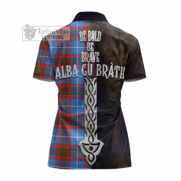 Trotter Tartan Family Crest Women's Polo Shirt Alba Gu Brath Be Brave Lion Ancient Style - Tartan Vibes Clothing
