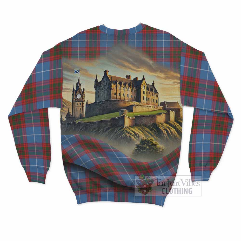 Trotter Tartan Family Crest Sweatshirt with Scottish Ancient Castle Style - Tartan Vibes Clothing