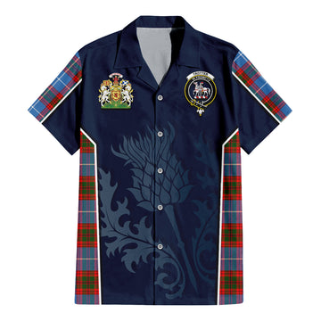 Trotter Tartan Hawaiian Shirt with Family Crest and Scottish Thistle Vibes Sport Style - Tartan Vibes Clothing
