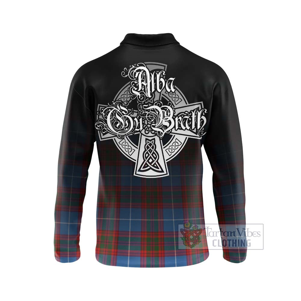 Trotter Tartan Long Sleeve Polo Shirt Featuring Alba Gu Brath Family Crest Celtic Inspired - Tartan Vibes Clothing