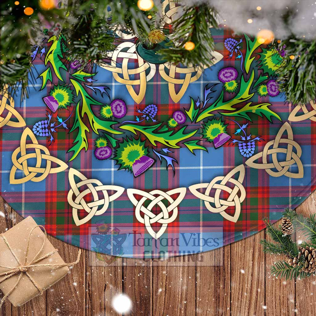 Trotter Tartan Christmas Tree Skirt with Thistle Celtic Knot Style - Tartan Vibes Clothing
