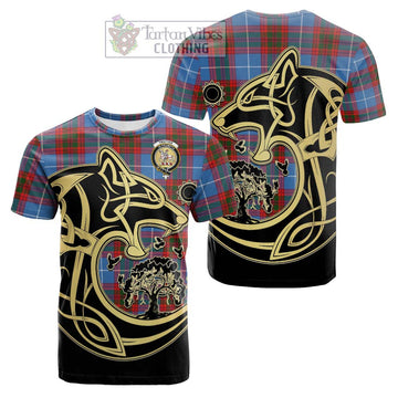 Trotter Tartan Cotton T-shirt with Family Crest Celtic Wolf Style Kid's Shirt - Tartan Vibes Clothing
