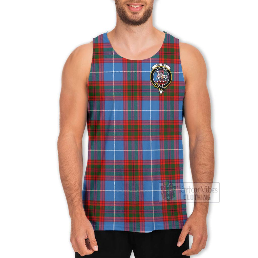 Trotter Tartan Men's Tank Top with Family Crest Celtic Skull Style - Tartan Vibes Clothing