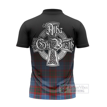 Trotter Tartan Zipper Polo Shirt Featuring Alba Gu Brath Family Crest Celtic Inspired - Tartan Vibes Clothing