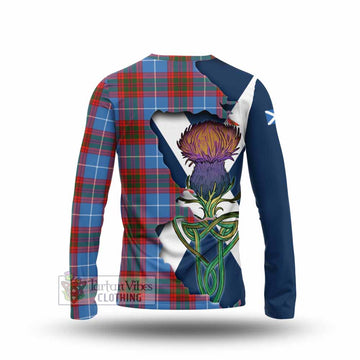 Tartan Vibes Clothing Trotter Tartan Family Crest Long Sleeve T-Shirt Scottish Thistle Celtic Inspired