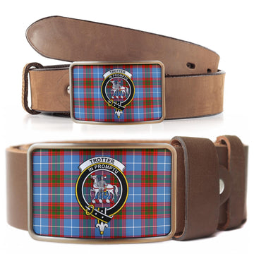Trotter Tartan Belt Buckles with Family Crest