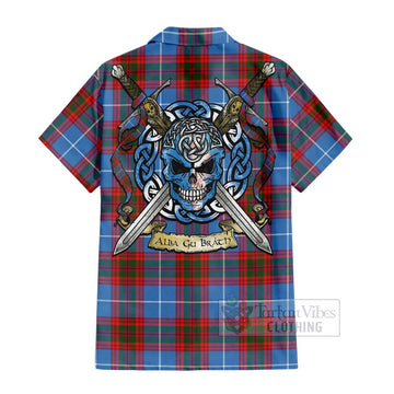 Trotter Tartan Hawaiian Shirt with Family Crest Celtic Skull Style - Tartan Vibes Clothing