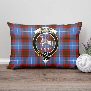 Trotter Tartan Pillow Cover with Family Crest