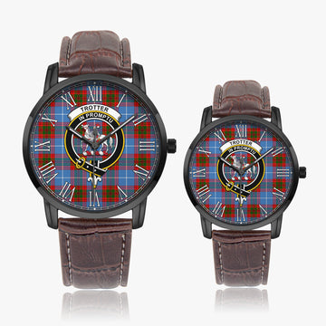 Trotter Tartan Family Crest Leather Strap Quartz Watch