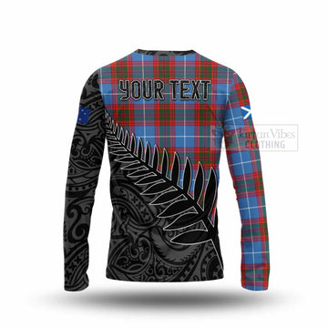 Trotter Crest Tartan Long Sleeve T-Shirt with New Zealand Silver Fern Half Style - Tartan Vibes Clothing