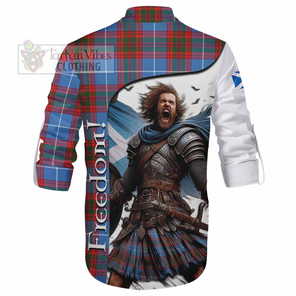Tartan Vibes Clothing Trotter Crest Tartan Ghillie Kilt Shirt Inspired by the Freedom of Scottish Warrior