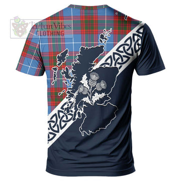 Trotter Tartan T-Shirt Featuring Thistle and Scotland Map - Tartanvibesclothing Store