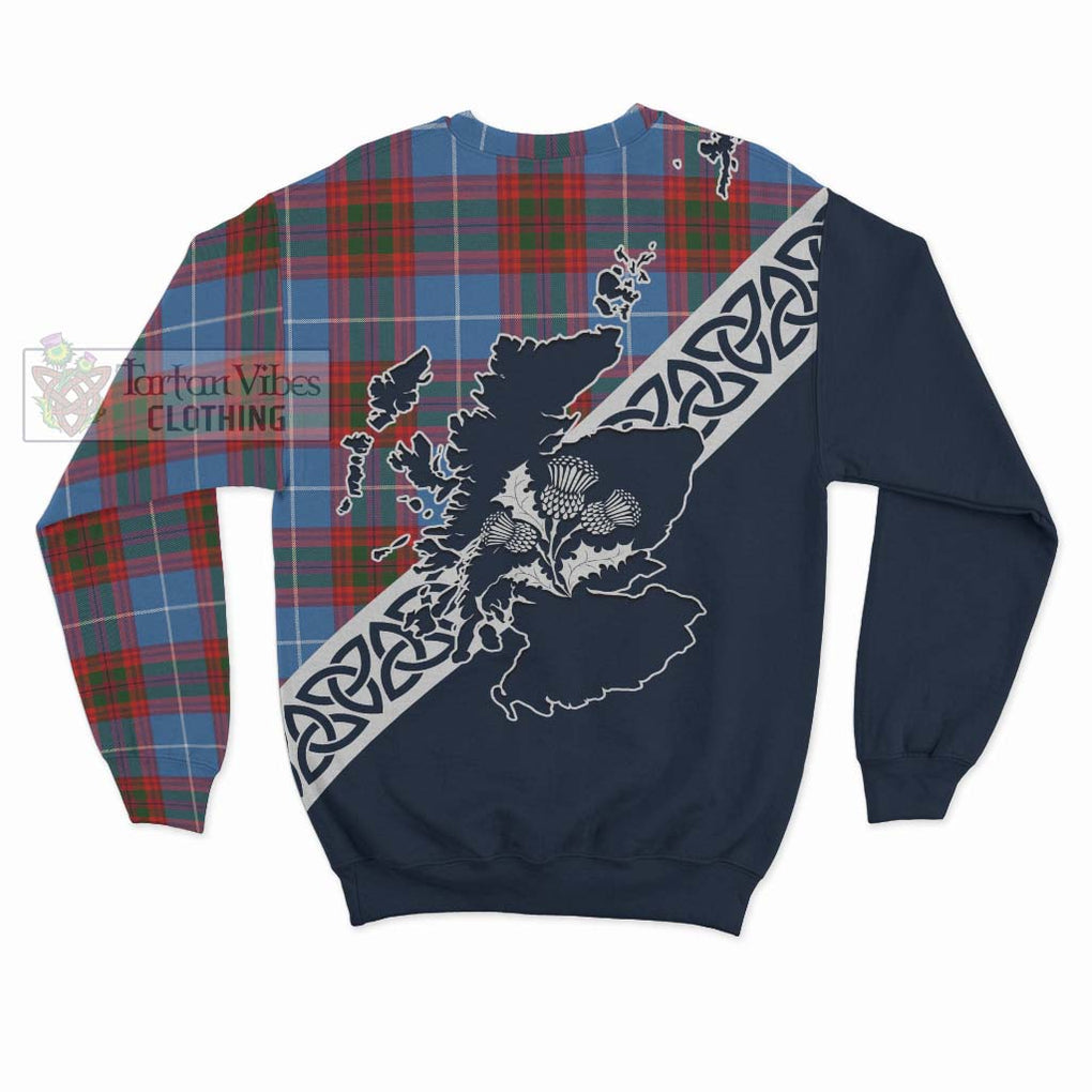 Trotter Tartan Sweatshirt Featuring Thistle and Scotland Map - Tartan Vibes Clothing