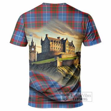 Trotter Tartan Family Crest T-Shirt with Scottish Ancient Castle Style - Tartan Vibes Clothing