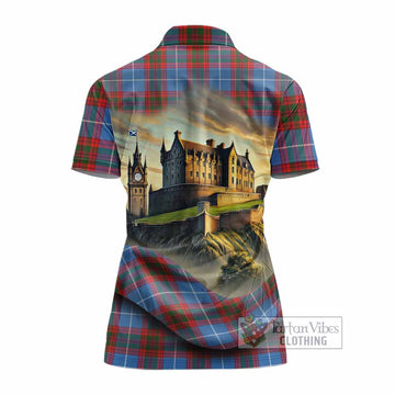 Trotter Tartan Family Crest Women's Polo Shirt with Scottish Ancient Castle Style - Tartan Vibes Clothing