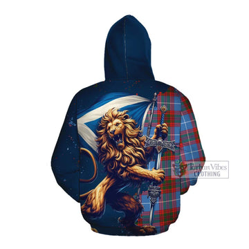 Trotter Tartan Family Crest Cotton Hoodie with Scottish Majestic Lion Pullover Hoodie - Tartan Vibes Clothing
