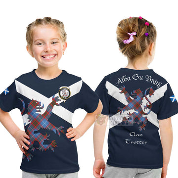 Trotter Tartan Lion Rampant Kid T-Shirt Proudly Display Your Heritage with Alba Gu Brath and Clan Name - Tartan Vibes Clothing