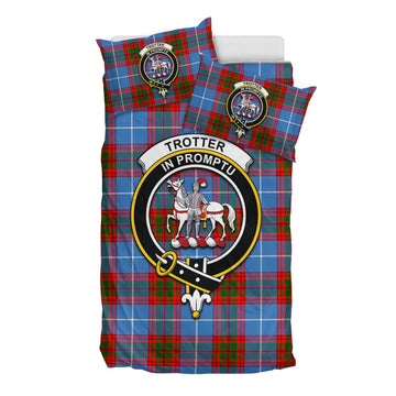 Trotter Tartan Bedding Set with Family Crest - Tartan Vibes Clothing